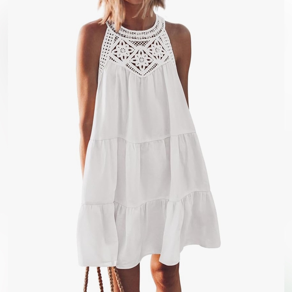 Flowy White Sleeveless Dress